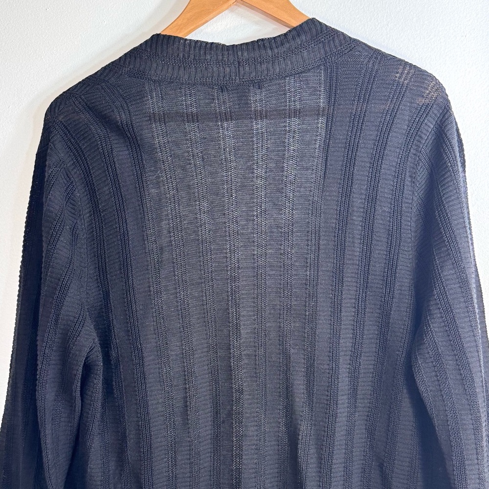 Eileen Fisher Organic Linen/Silk Oversized Lightweight Open Knit Cardigan Sz M - Picture 10 of 11